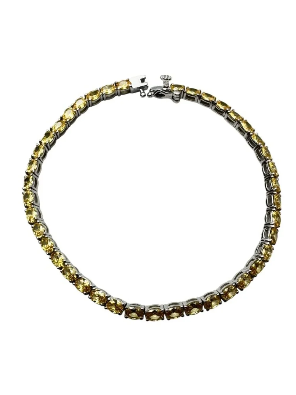 JTV Simulated Canary Diamond Sterling Silver Tennis Bracelet 7 Inch New